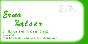 erno walser business card